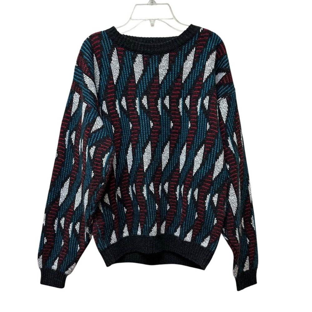 Vintage Barrel Retro Geometric Knit Sweater Unisex Size L/XL Made in USA